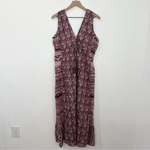Natural Life Gianna Beach Maxi Dress Bohemian Hippie size Large - Picture 2 of 7